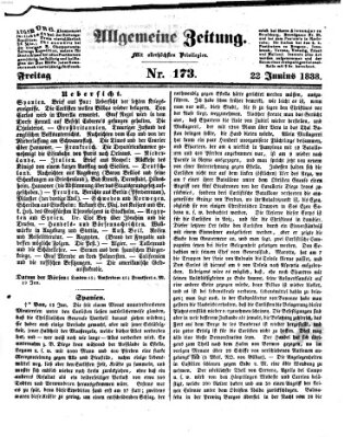 Allgemeine Zeitung Freitag 22. Juni 1838