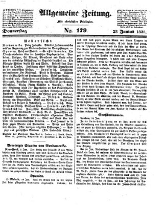 Allgemeine Zeitung Donnerstag 28. Juni 1838