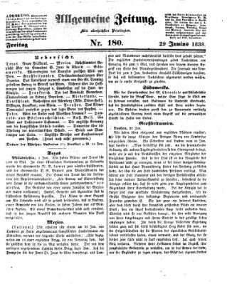 Allgemeine Zeitung Freitag 29. Juni 1838