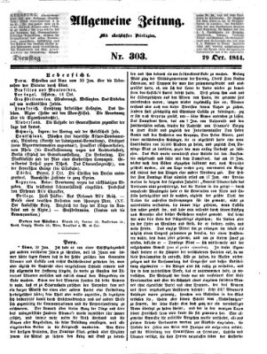 Allgemeine Zeitung Dienstag 29. Oktober 1844