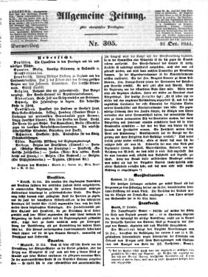 Allgemeine Zeitung Donnerstag 31. Oktober 1844