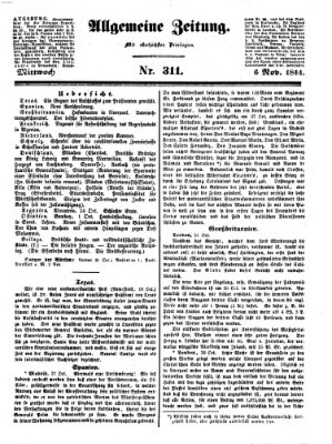 Allgemeine Zeitung Mittwoch 6. November 1844