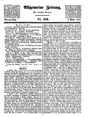 Allgemeine Zeitung Donnerstag 7. November 1844