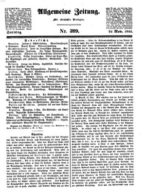 Allgemeine Zeitung Sonntag 24. November 1844