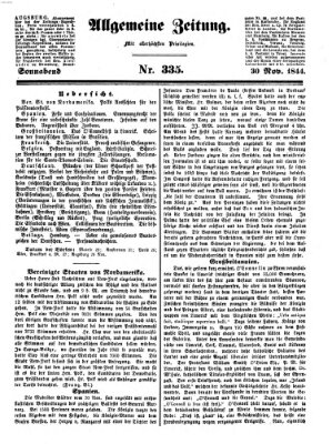 Allgemeine Zeitung Samstag 30. November 1844