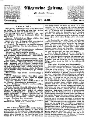 Allgemeine Zeitung Donnerstag 5. Dezember 1844