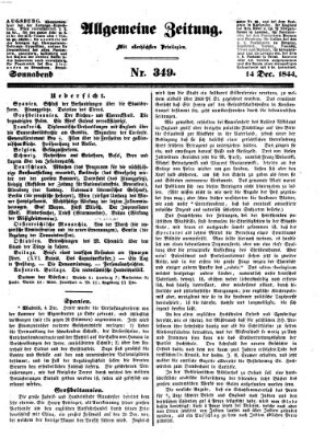 Allgemeine Zeitung Samstag 14. Dezember 1844