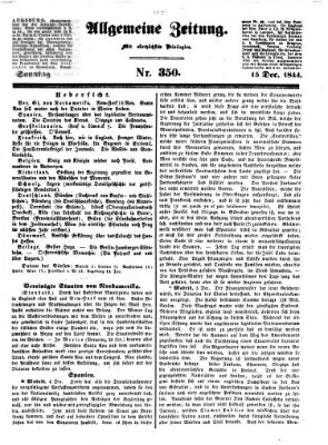 Allgemeine Zeitung Sonntag 15. Dezember 1844