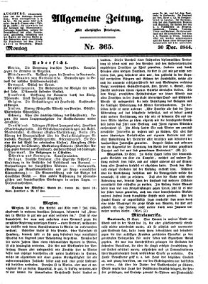 Allgemeine Zeitung Montag 30. Dezember 1844