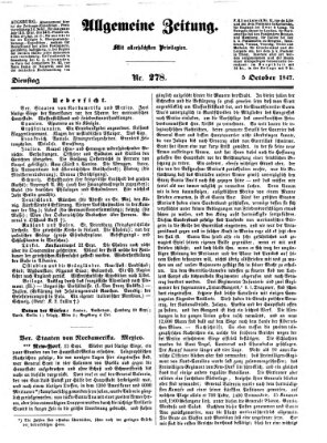 Allgemeine Zeitung Dienstag 5. Oktober 1847