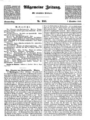 Allgemeine Zeitung Donnerstag 7. Oktober 1847