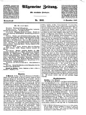 Allgemeine Zeitung Samstag 9. Oktober 1847