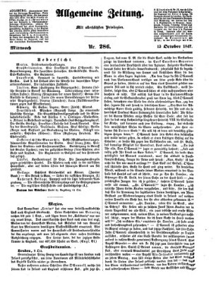 Allgemeine Zeitung Mittwoch 13. Oktober 1847