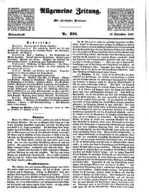 Allgemeine Zeitung Samstag 23. Oktober 1847