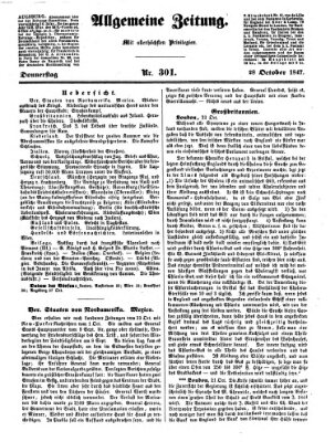 Allgemeine Zeitung Donnerstag 28. Oktober 1847