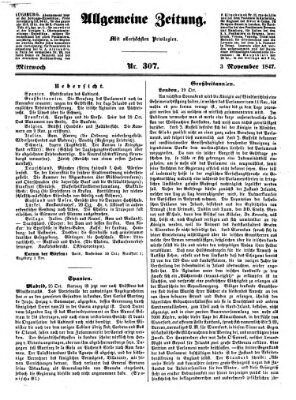 Allgemeine Zeitung Mittwoch 3. November 1847