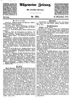 Allgemeine Zeitung Freitag 19. November 1847