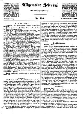 Allgemeine Zeitung Donnerstag 25. November 1847