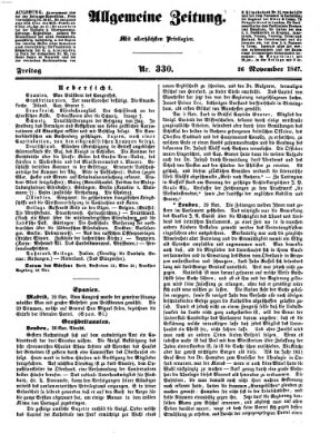 Allgemeine Zeitung Freitag 26. November 1847