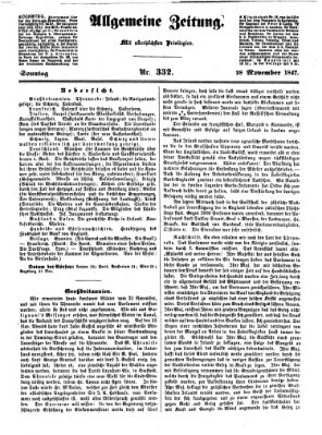 Allgemeine Zeitung Sonntag 28. November 1847