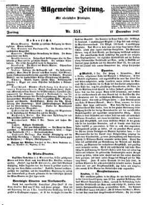 Allgemeine Zeitung Freitag 17. Dezember 1847