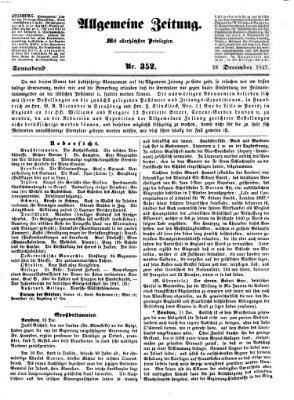 Allgemeine Zeitung Samstag 18. Dezember 1847