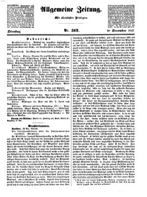 Allgemeine Zeitung Dienstag 28. Dezember 1847