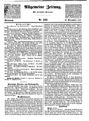 Allgemeine Zeitung Mittwoch 29. Dezember 1847