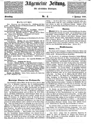 Allgemeine Zeitung Dienstag 4. Januar 1848