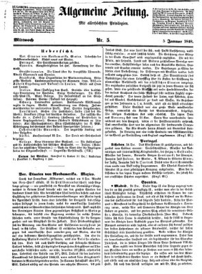 Allgemeine Zeitung Mittwoch 5. Januar 1848