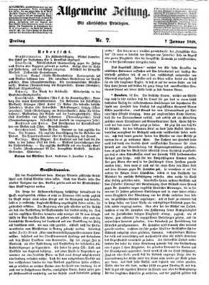 Allgemeine Zeitung Freitag 7. Januar 1848