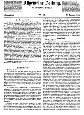 Allgemeine Zeitung Samstag 15. Januar 1848