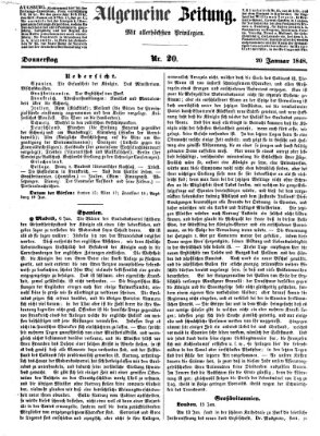 Allgemeine Zeitung Donnerstag 20. Januar 1848