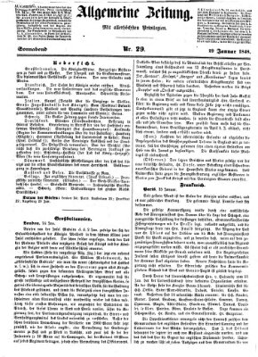 Allgemeine Zeitung Samstag 29. Januar 1848