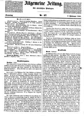 Allgemeine Zeitung Sonntag 6. Februar 1848