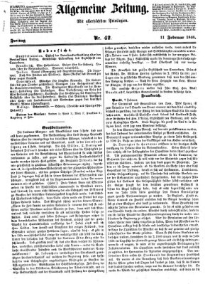 Allgemeine Zeitung Freitag 11. Februar 1848