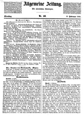 Allgemeine Zeitung Dienstag 15. Februar 1848