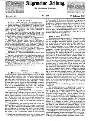 Allgemeine Zeitung Samstag 19. Februar 1848