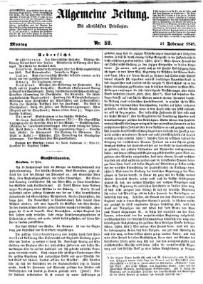 Allgemeine Zeitung Montag 21. Februar 1848