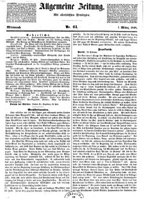 Allgemeine Zeitung Mittwoch 1. März 1848