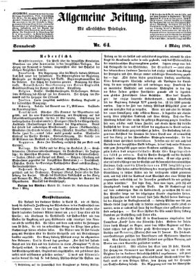 Allgemeine Zeitung Samstag 4. März 1848