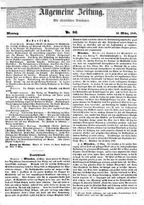 Allgemeine Zeitung Montag 20. März 1848