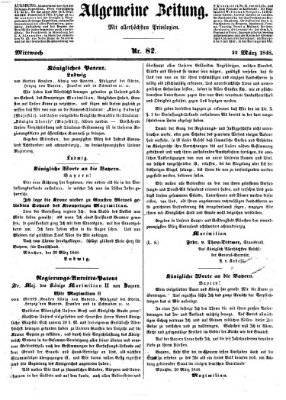 Allgemeine Zeitung Mittwoch 22. März 1848