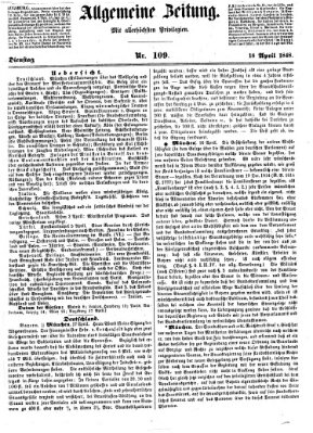 Allgemeine Zeitung Dienstag 18. April 1848