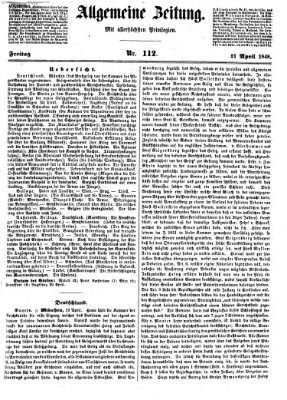 Allgemeine Zeitung Freitag 21. April 1848