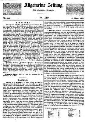 Allgemeine Zeitung Freitag 28. April 1848