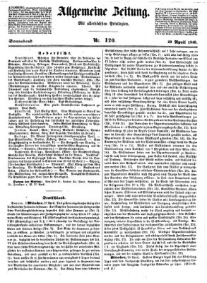 Allgemeine Zeitung Samstag 29. April 1848