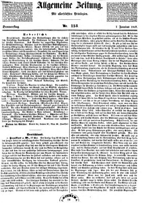 Allgemeine Zeitung Donnerstag 1. Juni 1848