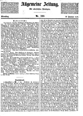 Allgemeine Zeitung Dienstag 13. Juni 1848