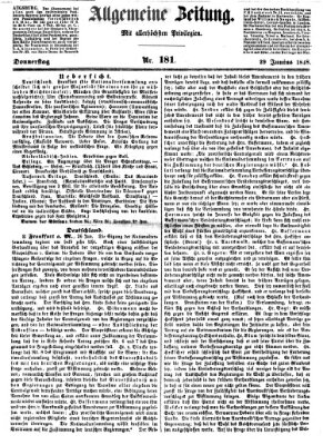 Allgemeine Zeitung Donnerstag 29. Juni 1848